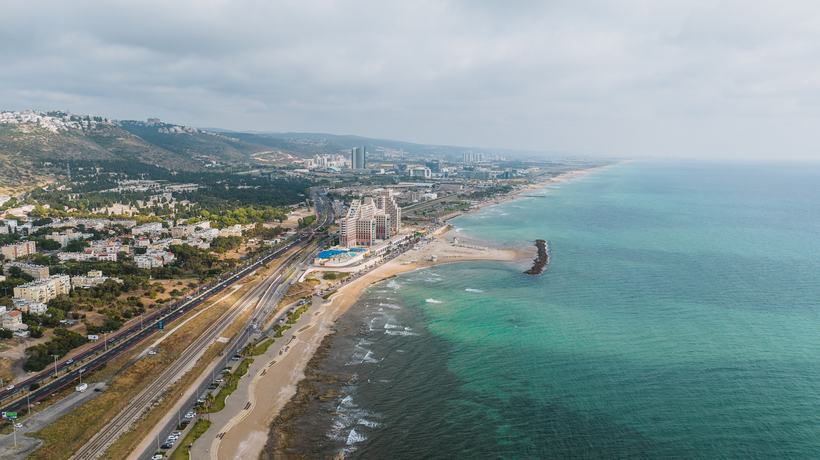 חוף חיפה והכרמל מהאוויר